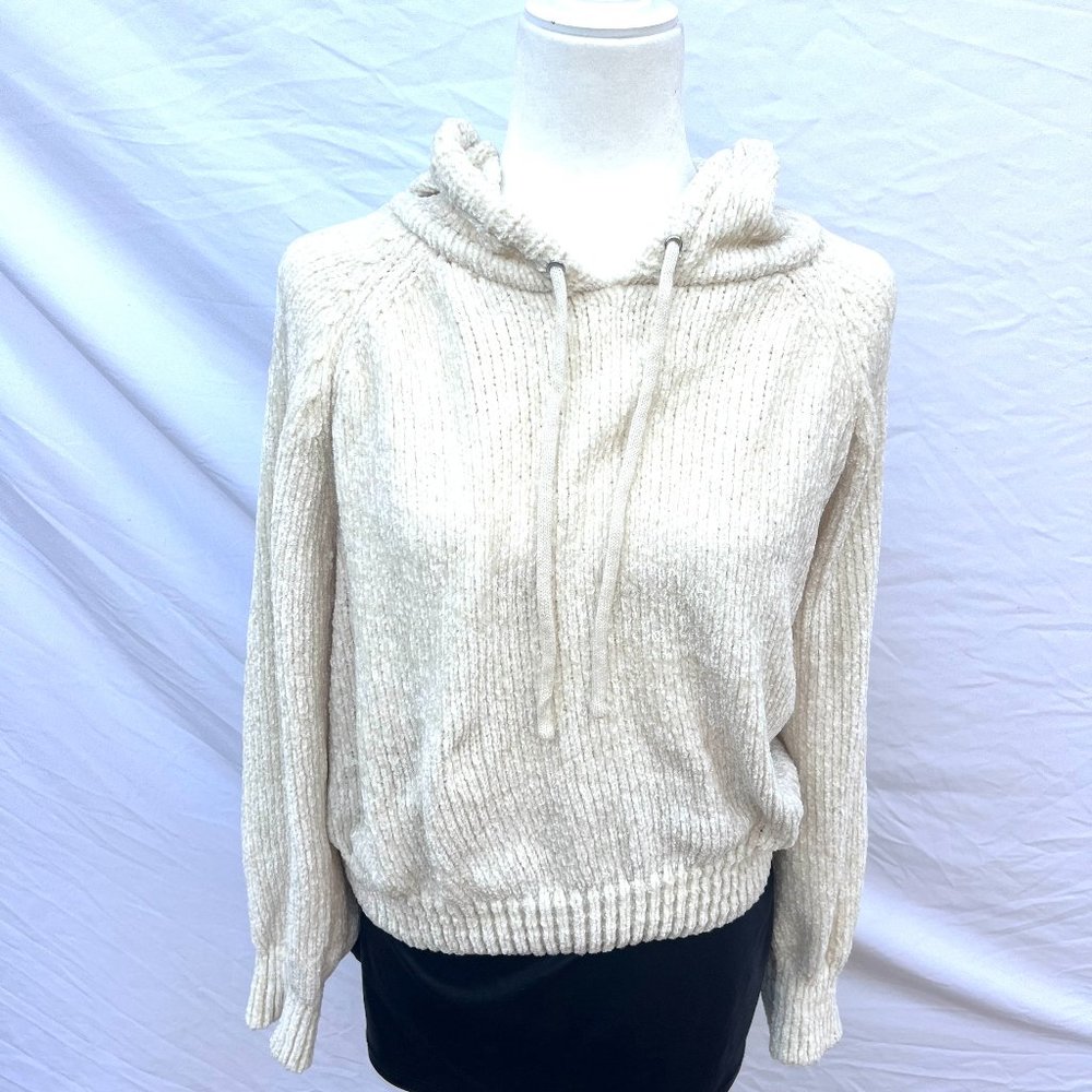 Beige Fur Hoodie Sweater